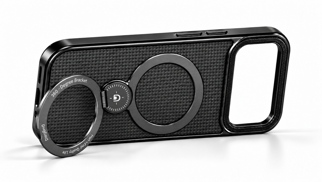 IP17PRO003BLACK folding ring opened with fixed base ring visible