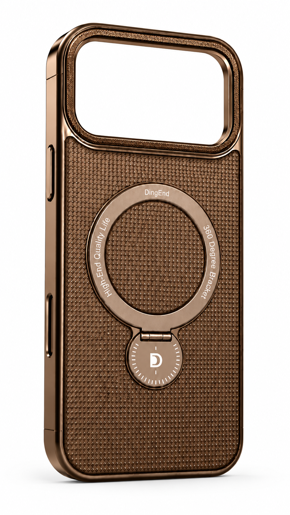 Brown-gold iPhone 17 Pro ring stand case