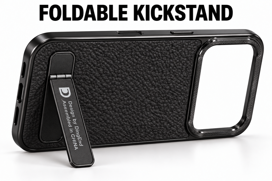 Black folding kickstand case in landscape position