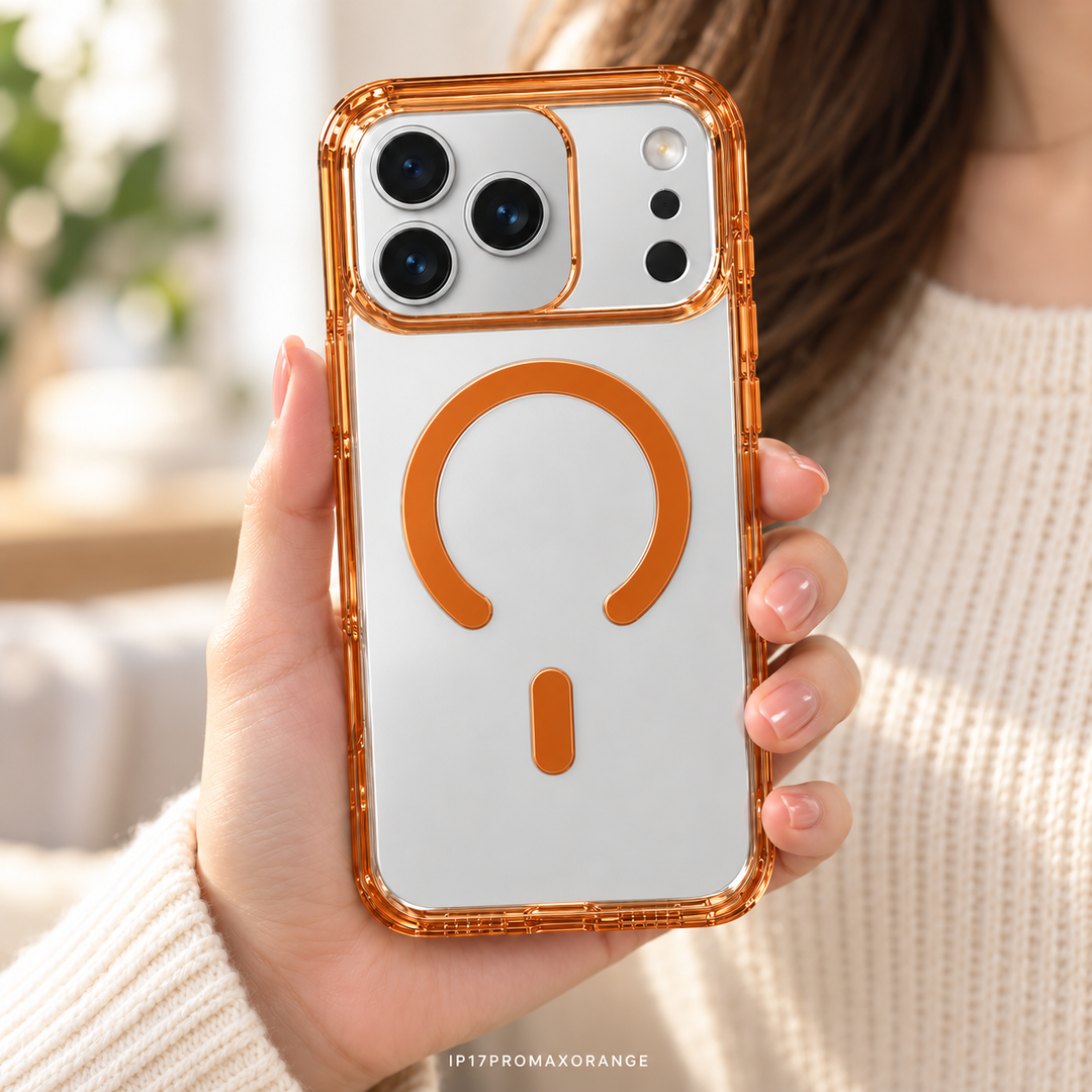 Orange clear case for iPhone 17 Pro Max