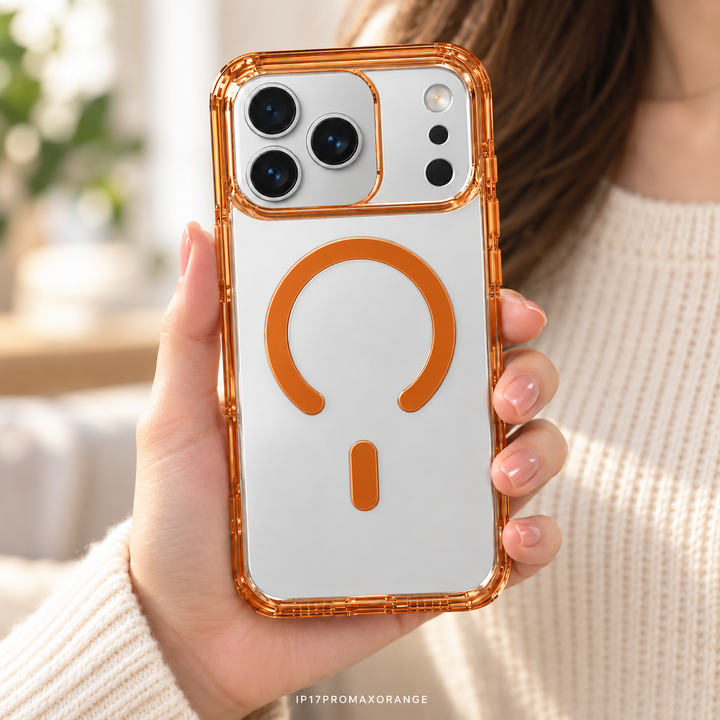 Orange clear case for iPhone 17 Pro Max