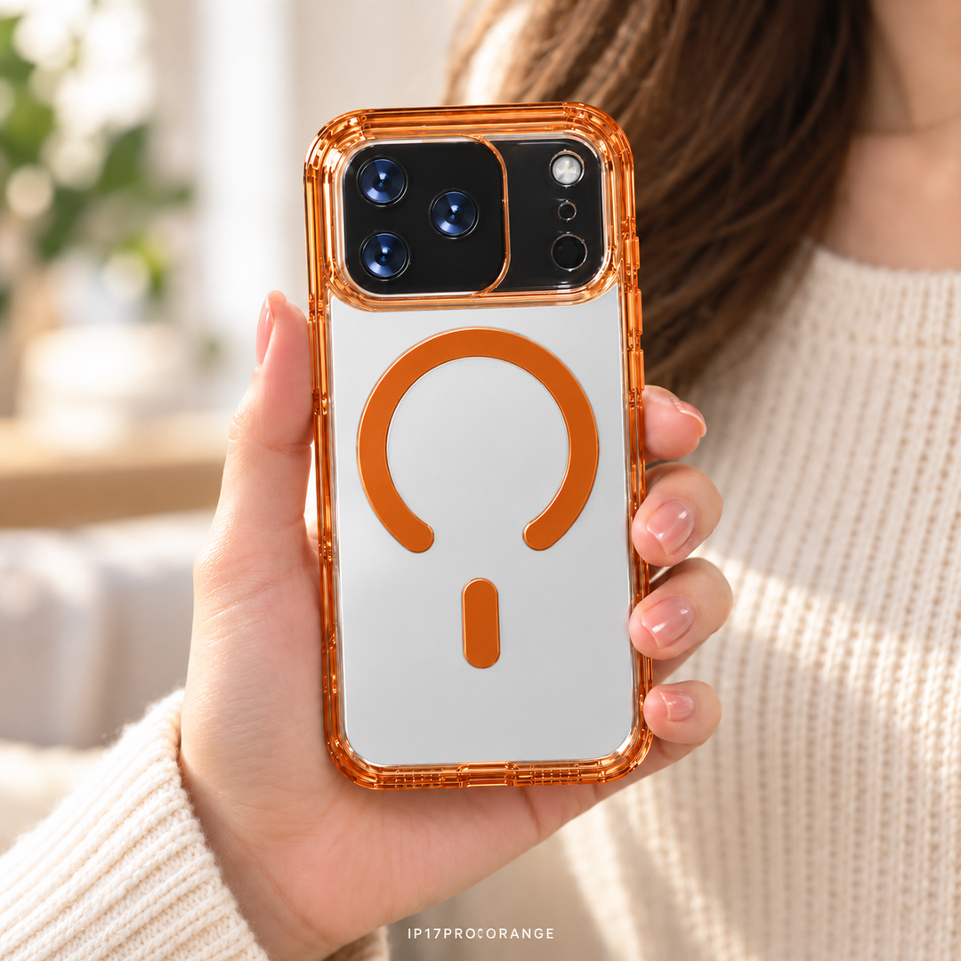 Orange clear case for iPhone 17 Pro