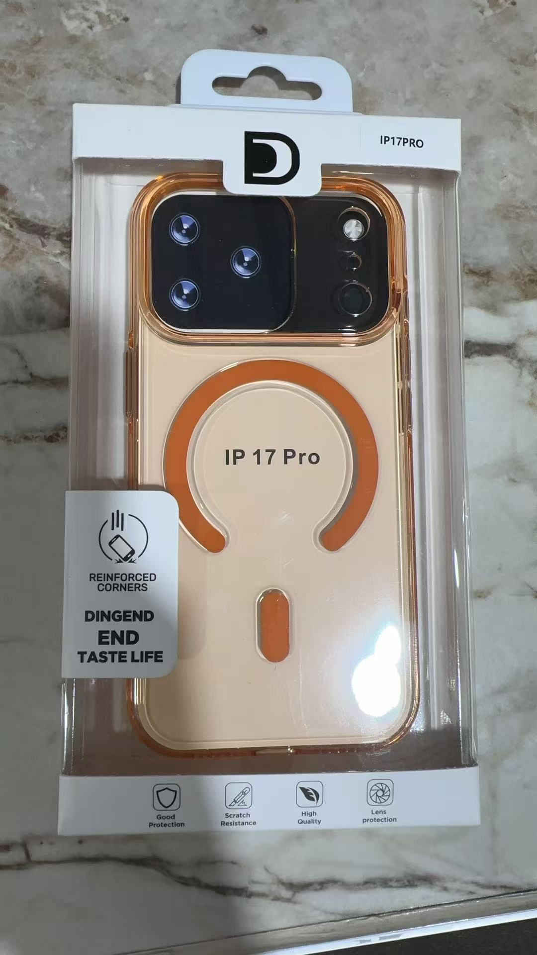 Orange clear case for iPhone 17 Pro