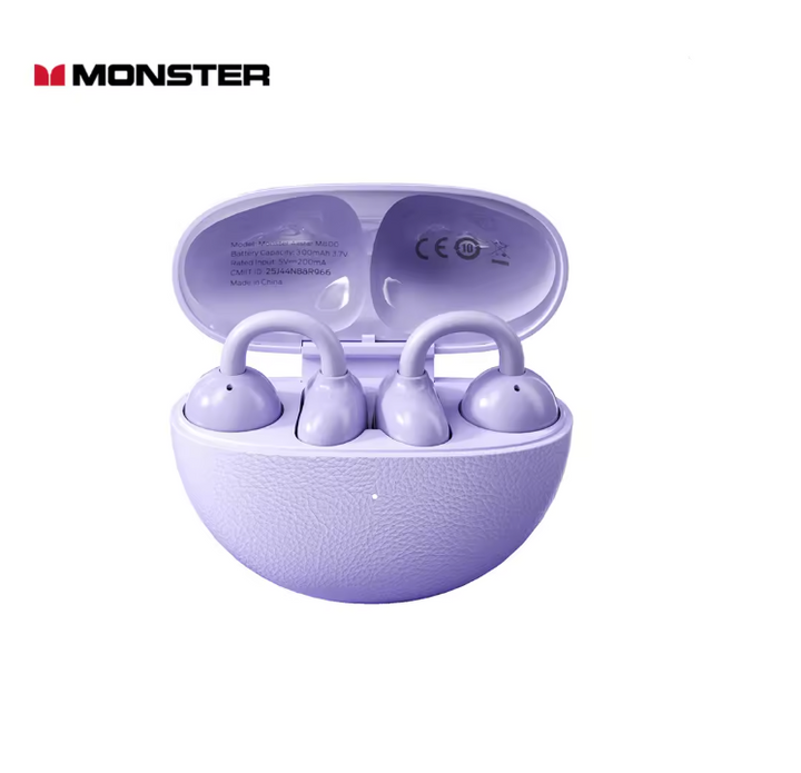Monster M800 Open-Ear Wireless Earbuds,Black/Purple