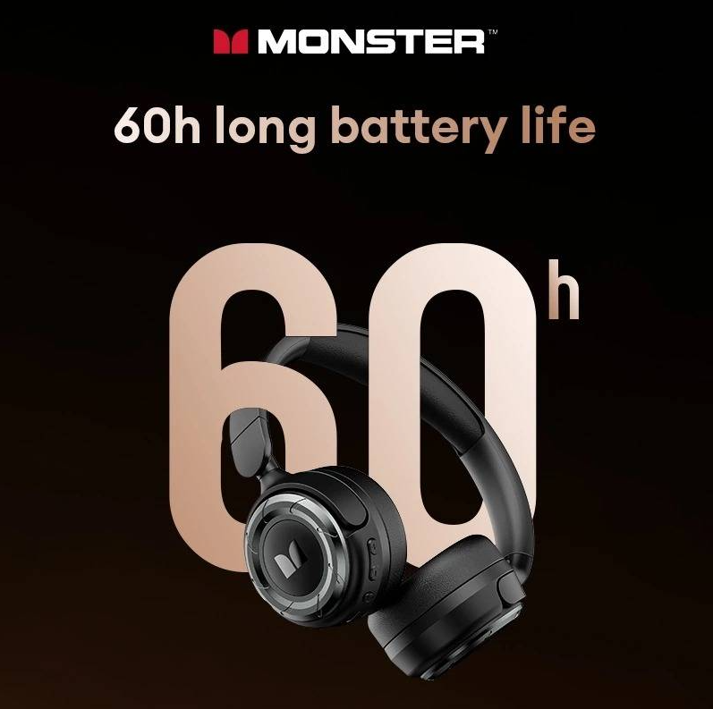 Monster MQH08 Bluetooth Wireless Headset Foldable Handsfree Headphones