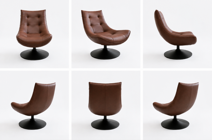 Obranzon Swivel Lounge Chair, coffee