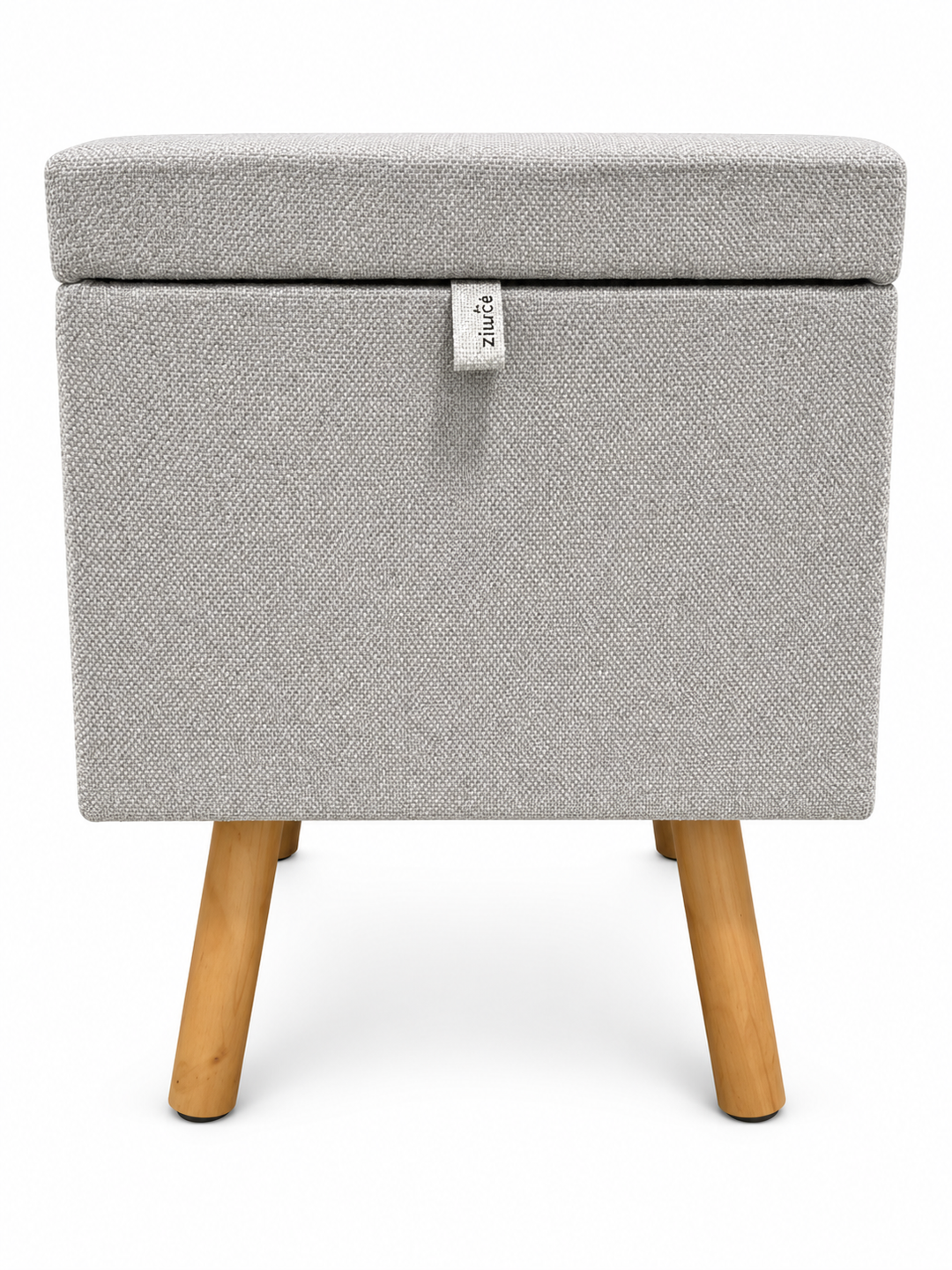 Compact light grey folding pet steps in folded footstool position