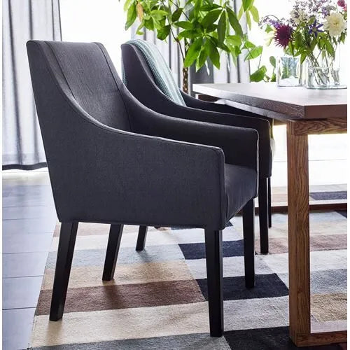 Ikea SAKARIAS fabric chair with armrests , black-Sporda dark grey