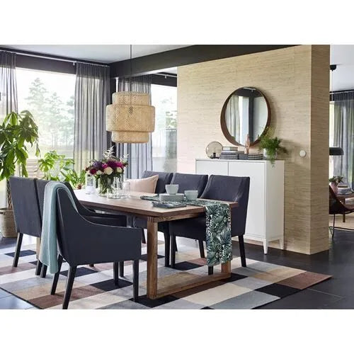 Ikea SAKARIAS fabric chair with armrests , black-Sporda dark grey