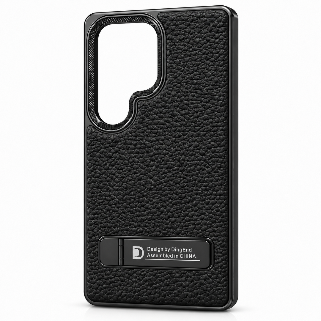 Samsung Galaxy S25 Ultra black textured kickstand case