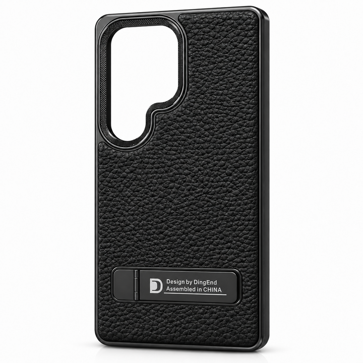 Samsung Galaxy S25 Ultra black textured kickstand case