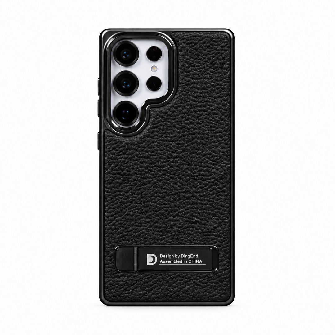 Samsung Galaxy S25 Ultra black textured kickstand case
