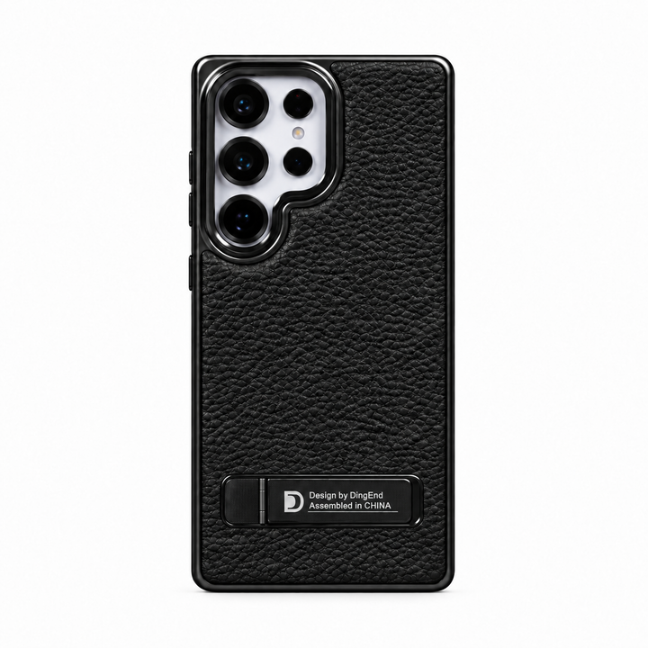 Samsung Galaxy S25 Ultra black textured kickstand case