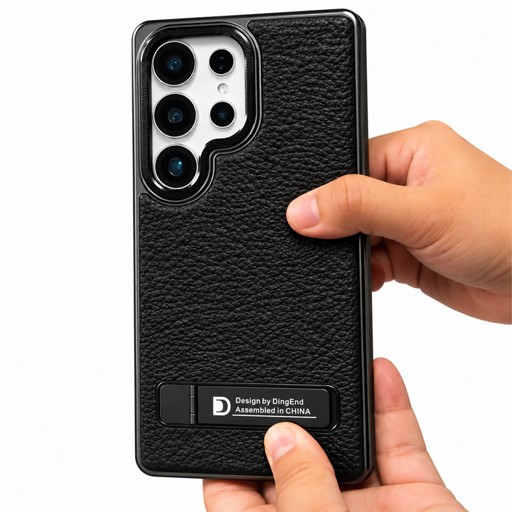 Samsung Galaxy S25 Ultra black textured kickstand case