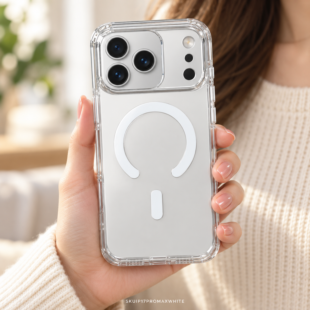 AI illustrated hand holding phone fitted with case; phone not included