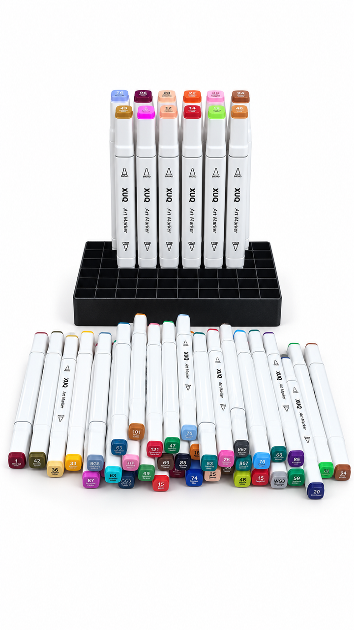 Colour Dual Tip Art Marker Set with Stand &amp; Carry Bag