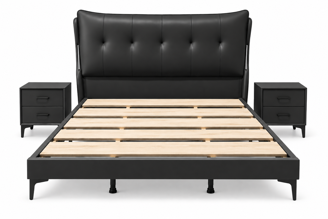 Congozonchi Black Bed Frame – Modern Queen Bed