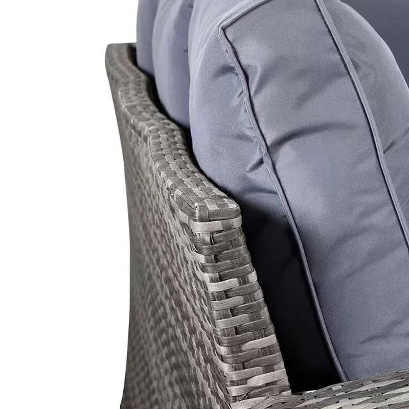 BOWIE grey outdoor sofa cushion and woven arm detail