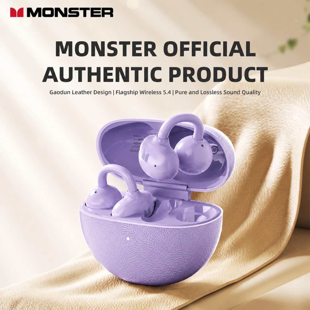 Monster M800 Open-Ear Wireless Earbuds,Black/Purple