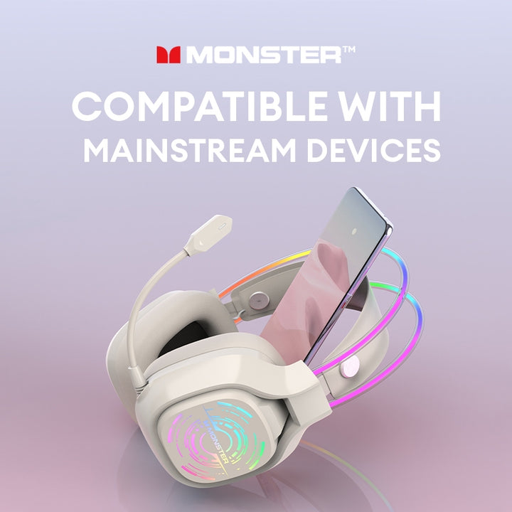 Monster Maxstar MQH09 Wireless Gaming Headset,white