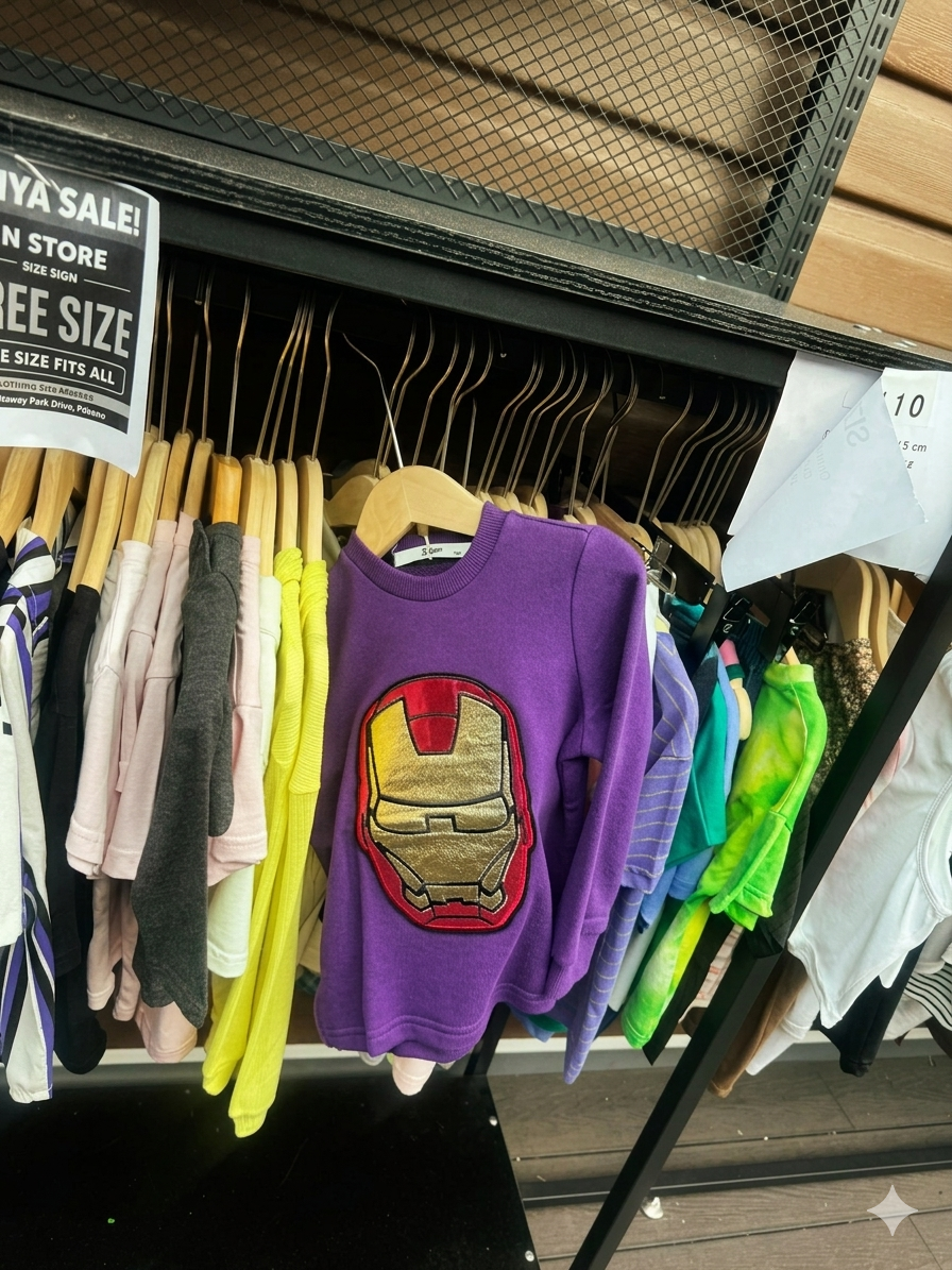 Kids Purple Iron Hero Graphic Sweatshirt