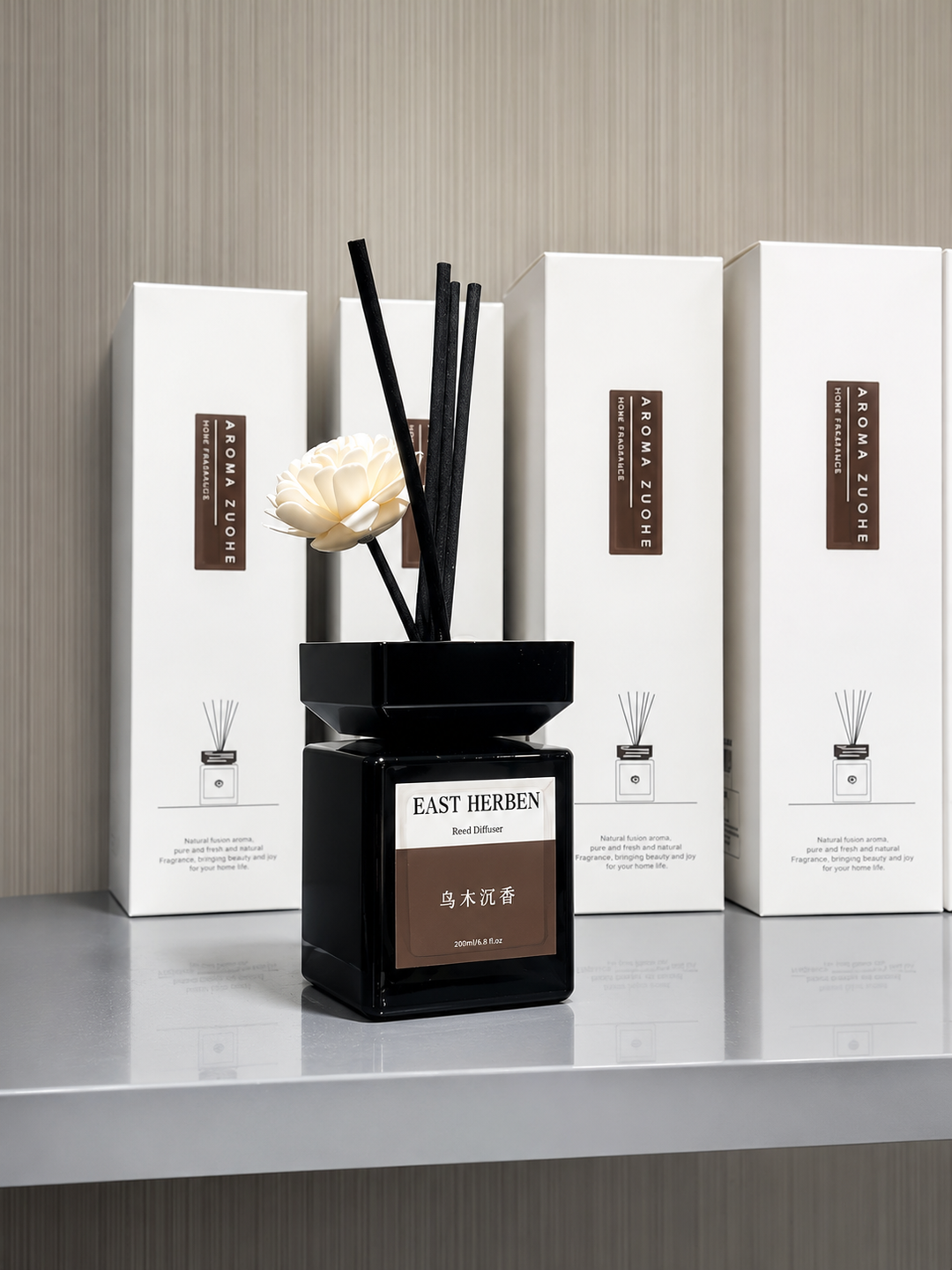 Premium Aromatherapy Reed Diffuser with Decorative Flower