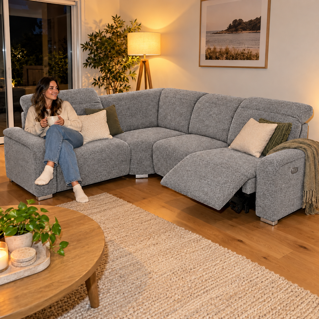 Emma Electric Corner Sofa - Mora 14 - Grey — flash lifestyle visualisation