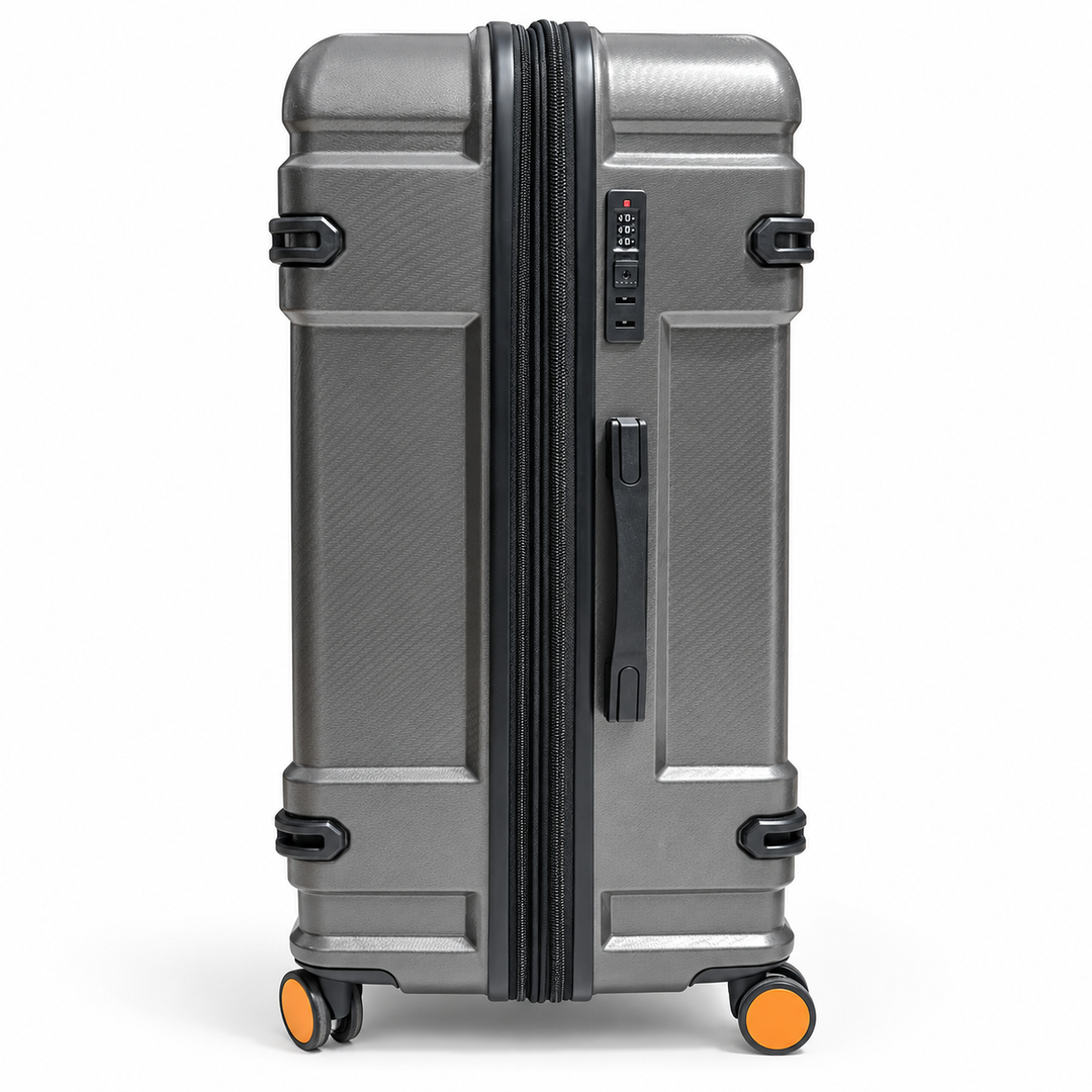 Fiesta charcoal grey suitcase combination lock and carry handle