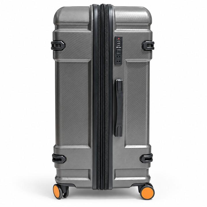 Fiesta charcoal grey suitcase combination lock and carry handle