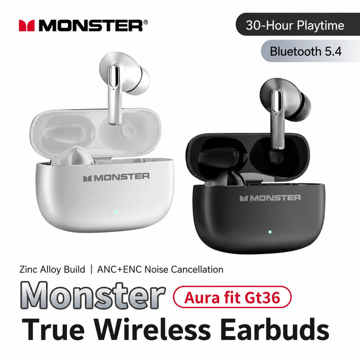 Monster Aura Fit GT36 ANC True Wireless Bluetooth Earbuds