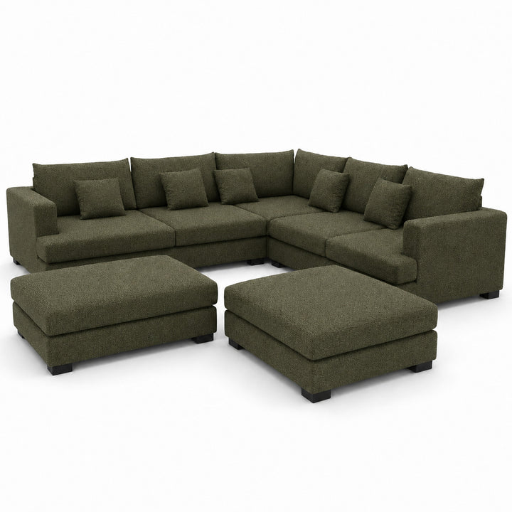 Sofa 02 Custom Upholstery Corner Sofa with 2 Ottomans