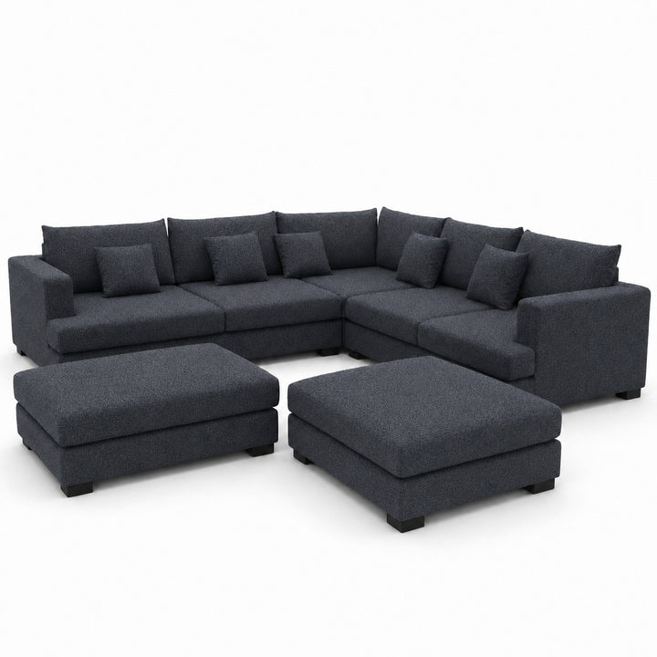 Sofa 02 Custom Upholstery Corner Sofa with 2 Ottomans