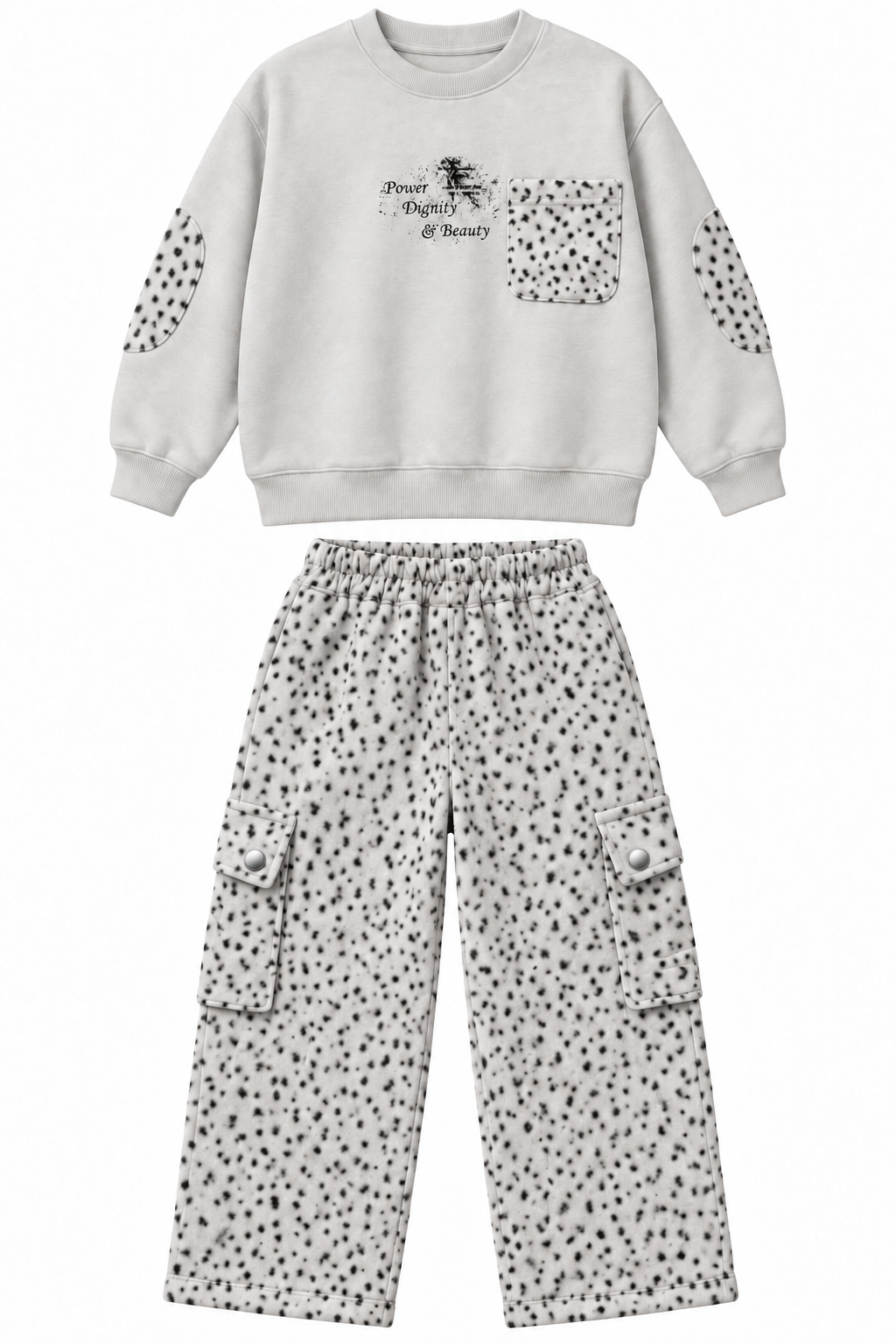 8009 girls set with silver metal pocket snaps set