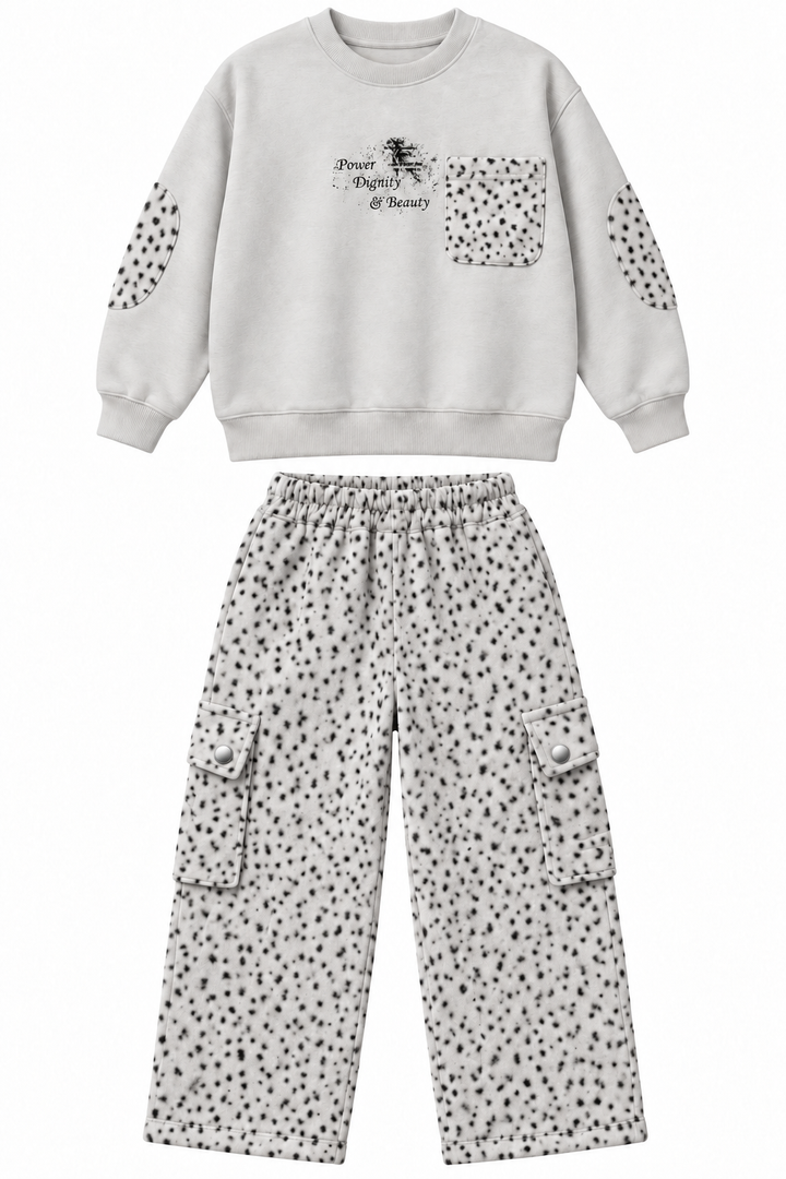 8009 girls set with silver metal pocket snaps set