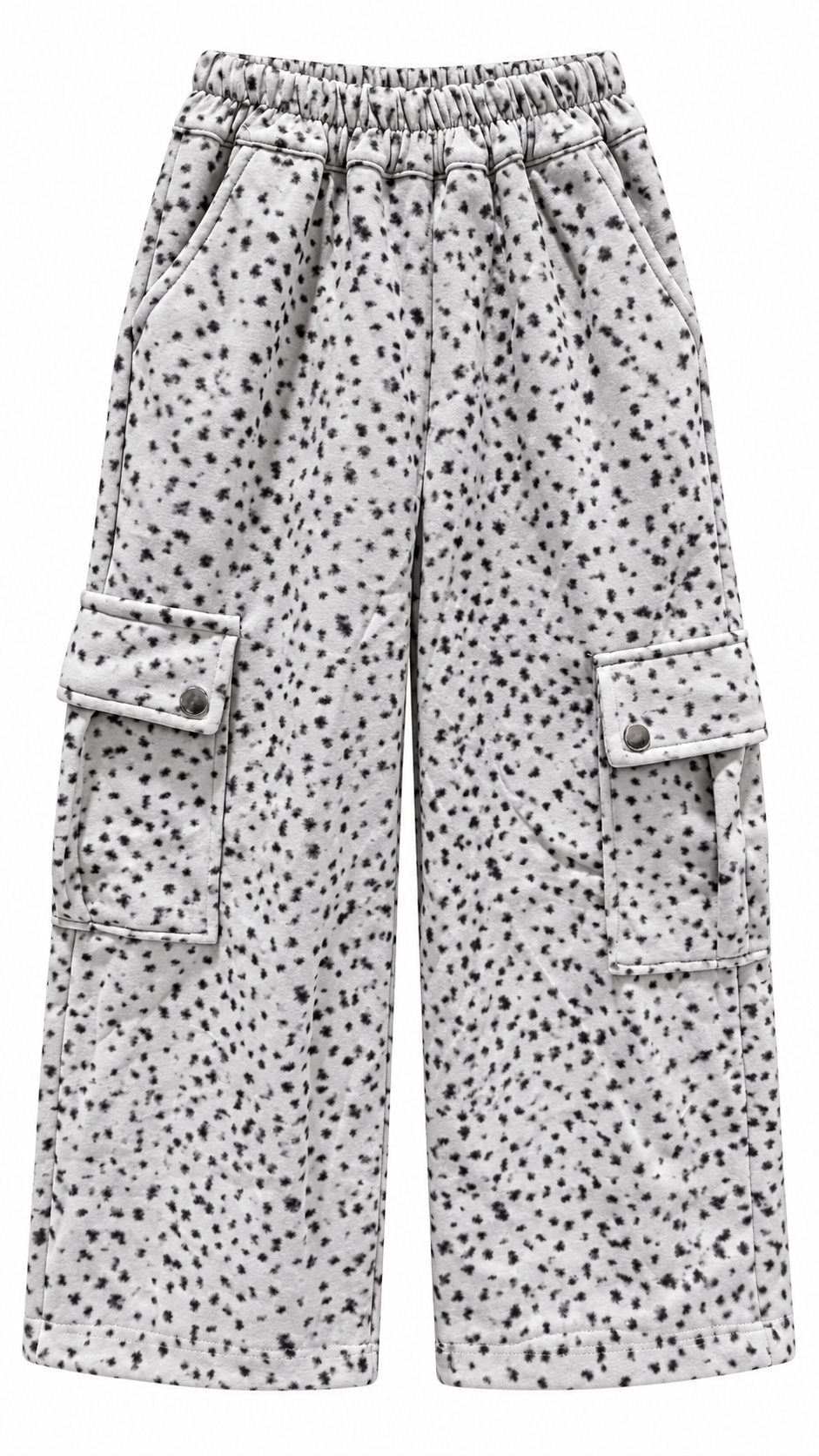 8009 girls set with silver metal pocket snaps trousers