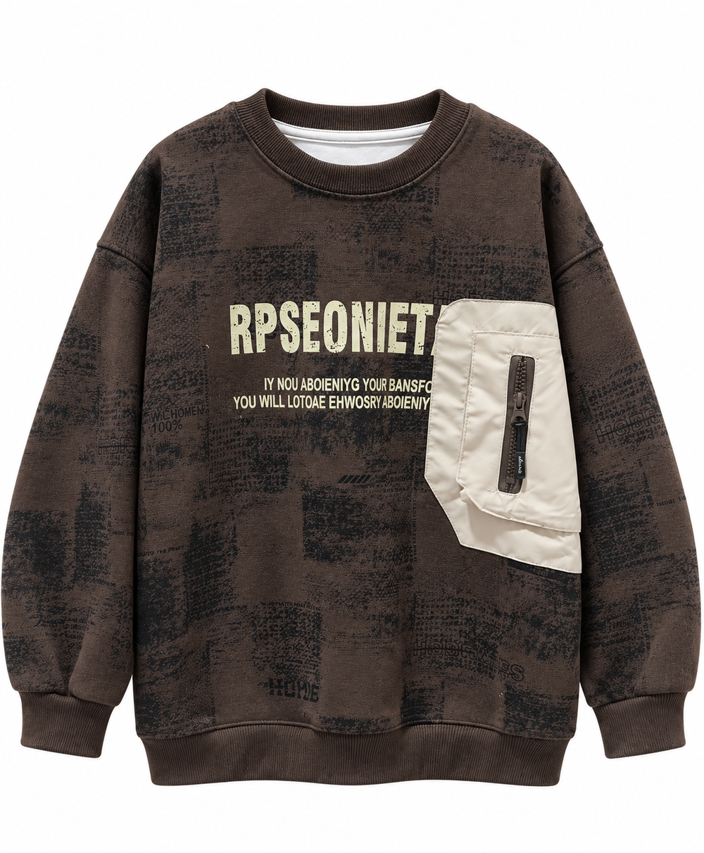 Brown 8068-2 graphic sweatshirt front
