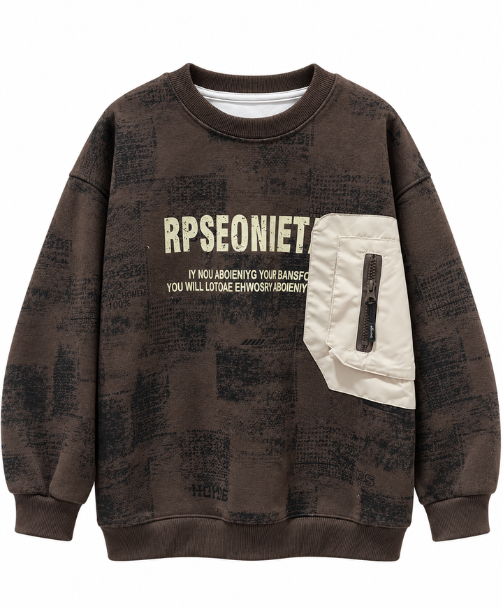Brown 8068-2 graphic sweatshirt front