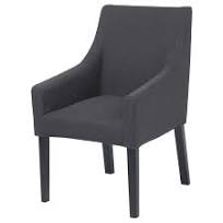 Ikea SAKARIAS fabric chair with armrests , black-Sporda dark grey