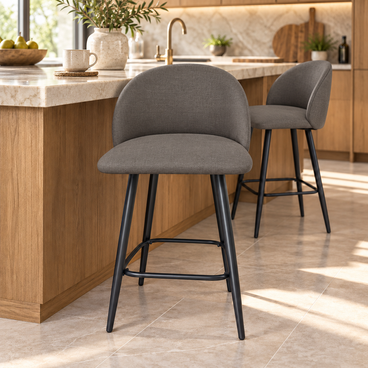 Leo Crescent Bar Stool – Lins 12 - Grey – kitchen lifestyle