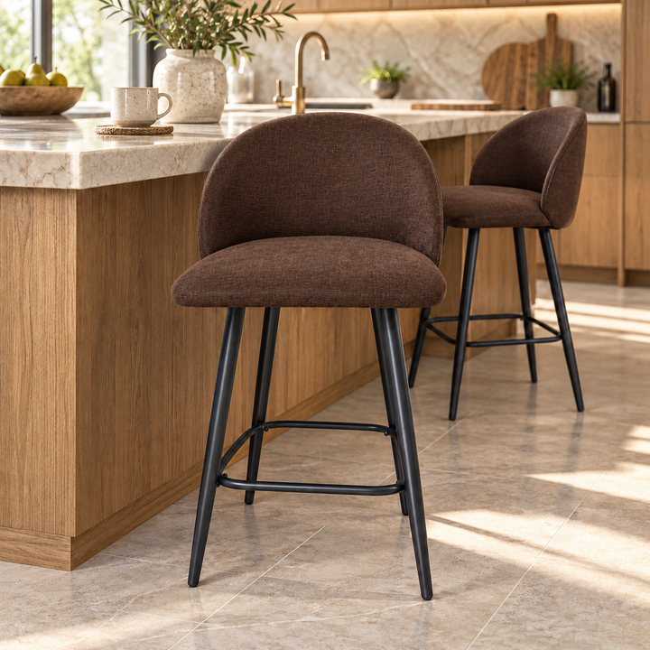 Leo Crescent Bar Stool – Monelli47-chocolate brown – kitchen lifestyle