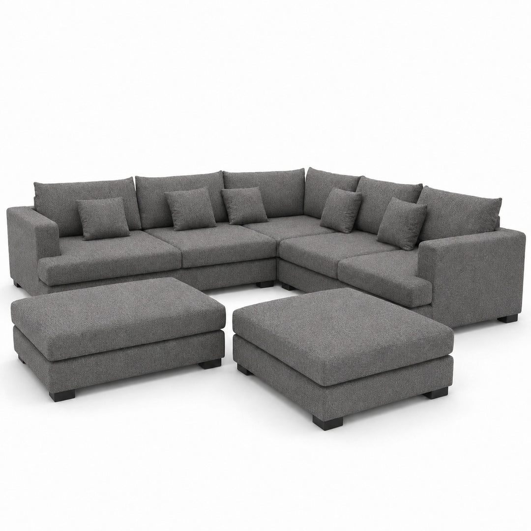 Sofa 02 Custom Upholstery Corner Sofa with 2 Ottomans