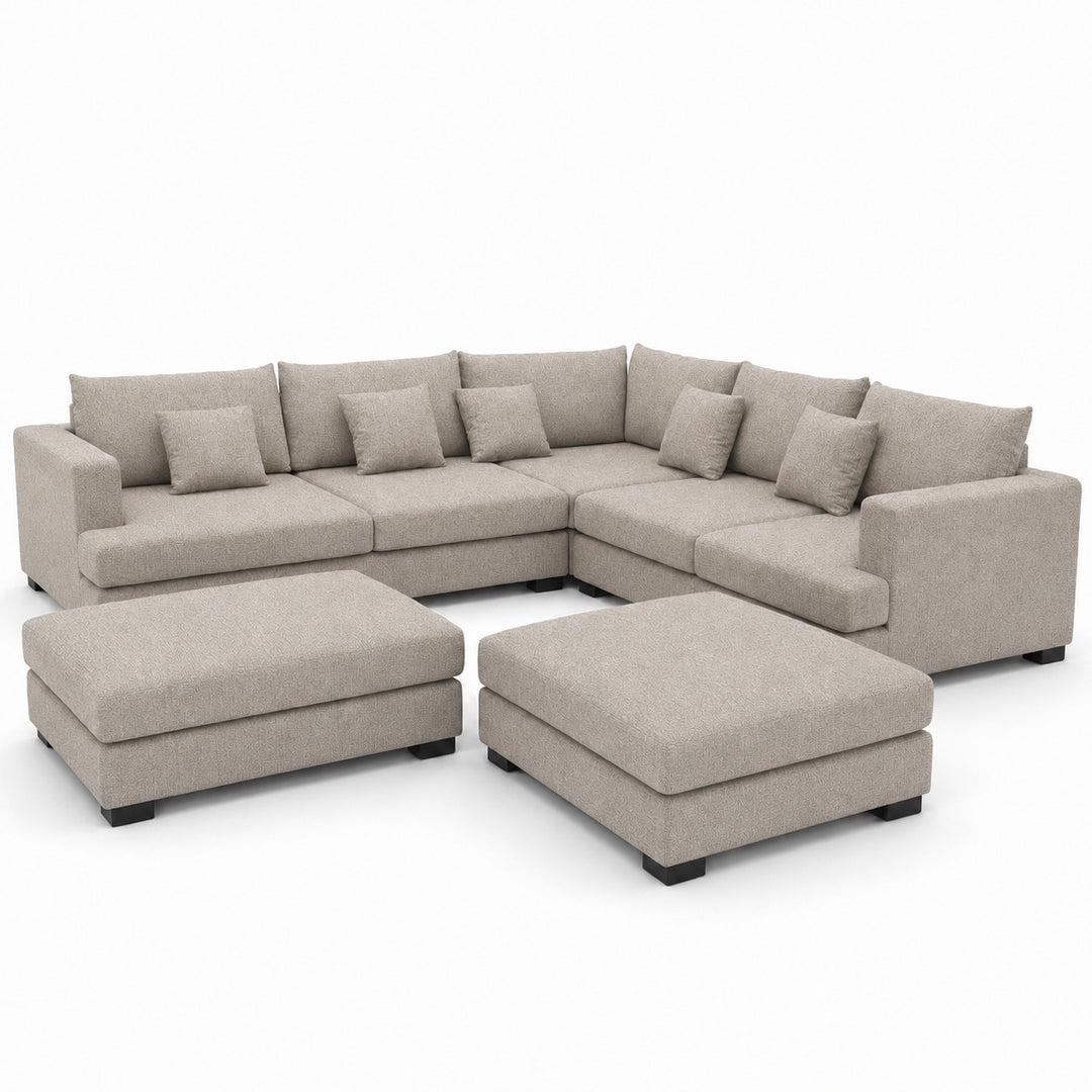 Sofa 02 Custom Upholstery Corner Sofa with 2 Ottomans
