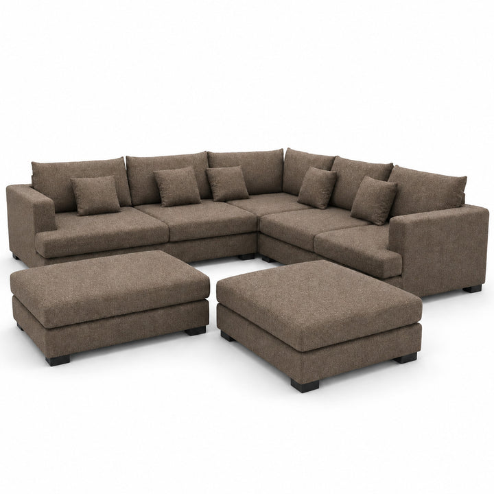 Sofa 02 Custom Upholstery Corner Sofa with 2 Ottomans