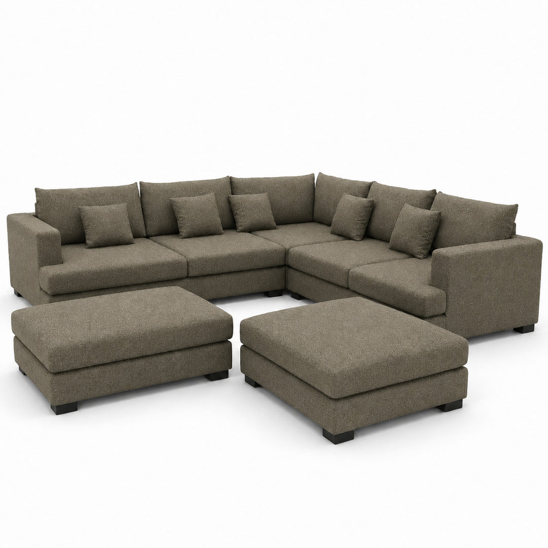 Sofa 02 Custom Upholstery Corner Sofa with 2 Ottomans