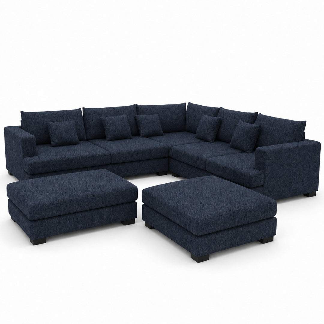 Sofa 02 Custom Upholstery Corner Sofa with 2 Ottomans