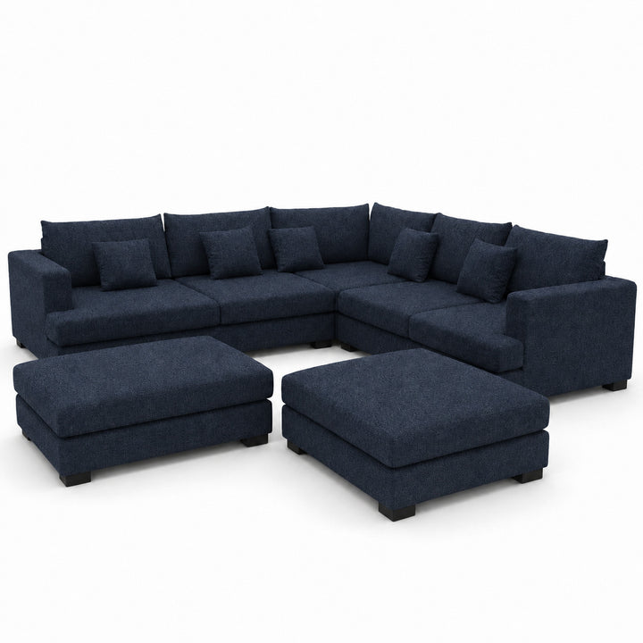Sofa 02 Custom Upholstery Corner Sofa with 2 Ottomans