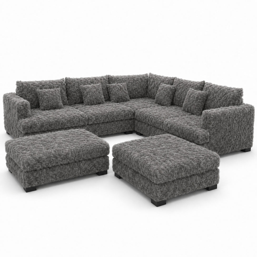 Sofa 02 Custom Upholstery Corner Sofa with 2 Ottomans