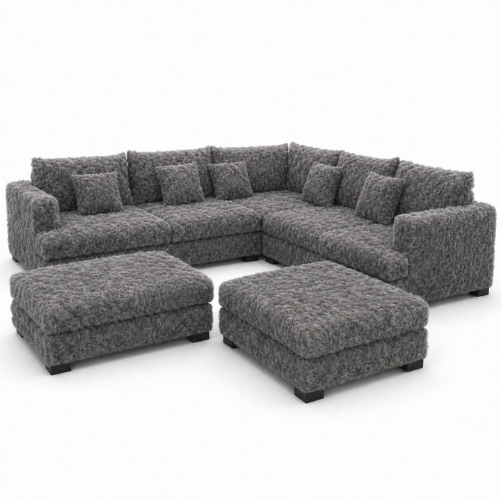 Sofa 02 Custom Upholstery Corner Sofa with 2 Ottomans