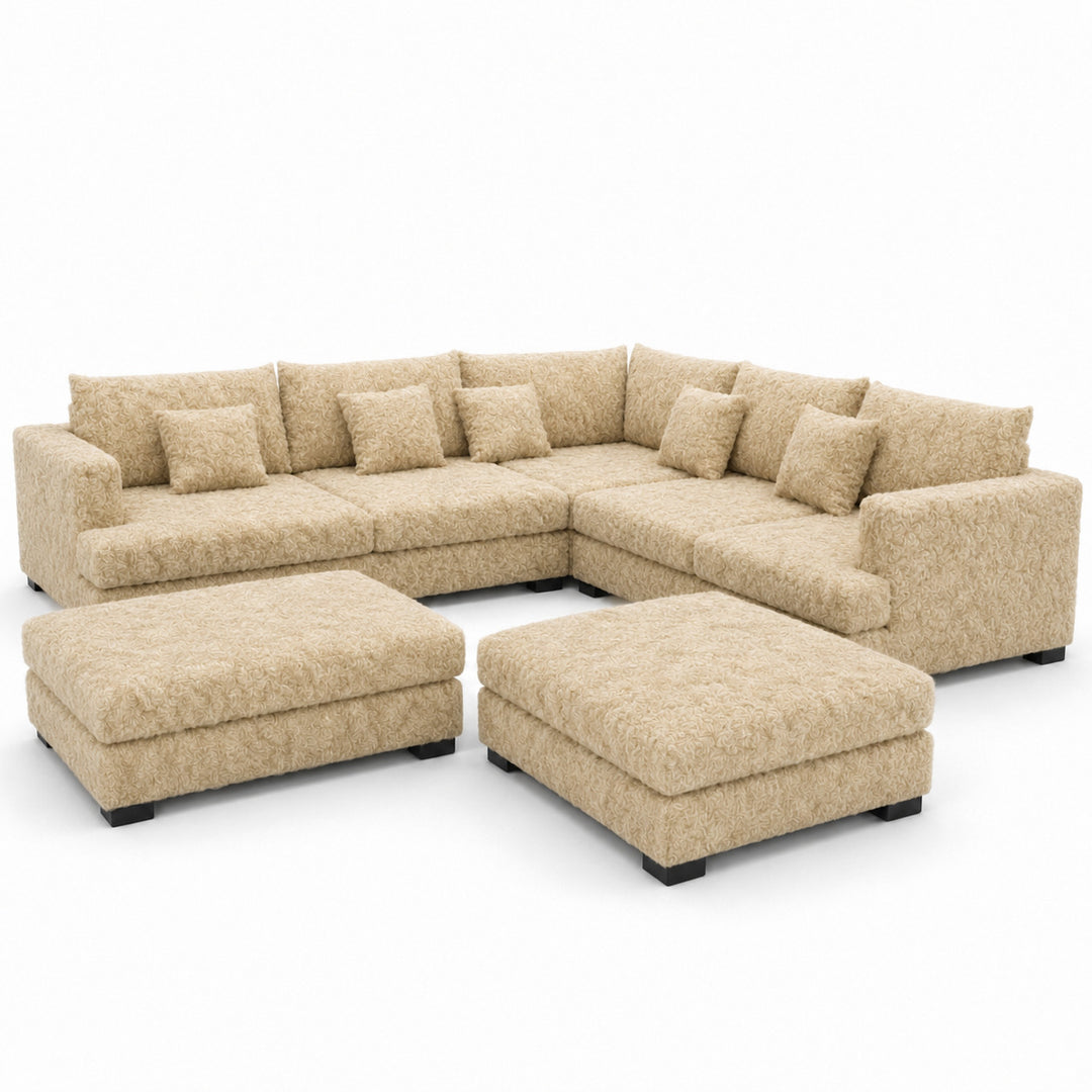 Sofa 02 Custom Upholstery Corner Sofa with 2 Ottomans