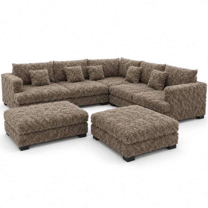 Sofa 02 Custom Upholstery Corner Sofa with 2 Ottomans